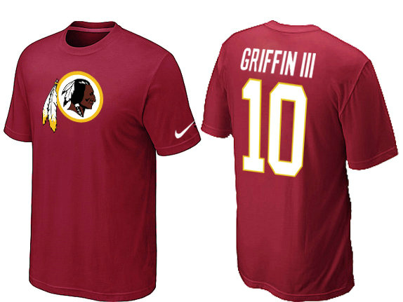 Nike Washington Redskins #10 Robert Griffin III Name & Number NFL T-Shirt - Red